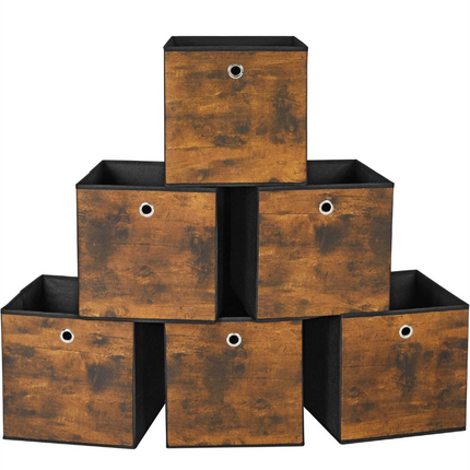 SONGMICS Storage Cubes, Set of 12 Storage Bins with Handles, Foldable Oxford Fab