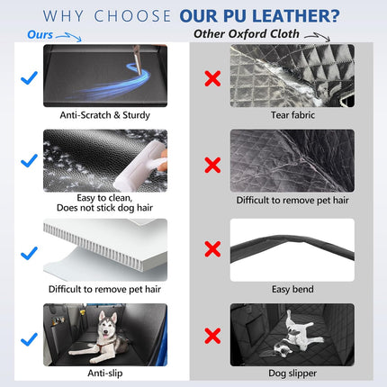 XL Truck Back Seat Extender for Dogs, Upgraded Anti-Scratch PU Leather, Dog Car