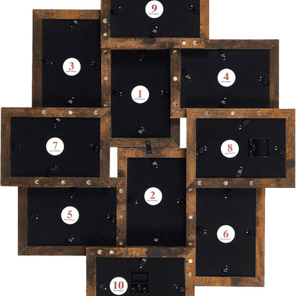 SONGMICS Collage Picture Frames, 10 Frames for 4x6 Photos, Collage Photo Frames