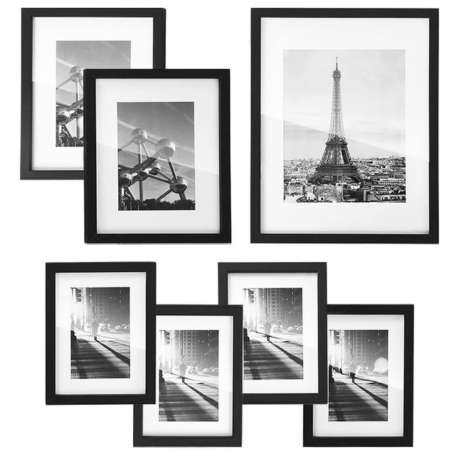 SONGMICS Collage Picture Frames, Set of 7 Photo Frames, Collage Frames, Clear Gl