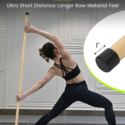 Yoga Stick, 5ft Exercise Stick for Mobility, Stretching Stick with Non-Slip Ends