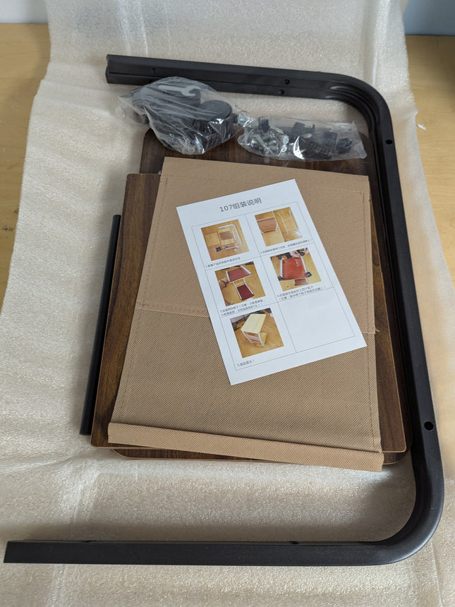 Ditind C Shaped End Table with Rolling Wheels, Small Couch Side Table with Stora