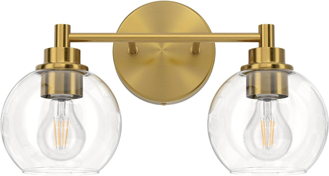 VONLUCE Bathroom Light Fixtures, 2-Light Bathroom Lights Over Mirror with Globe