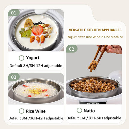 Probiotic Yogurt Machine Fully Automatic Yogurt Machine 1.2L, Timer and Constant