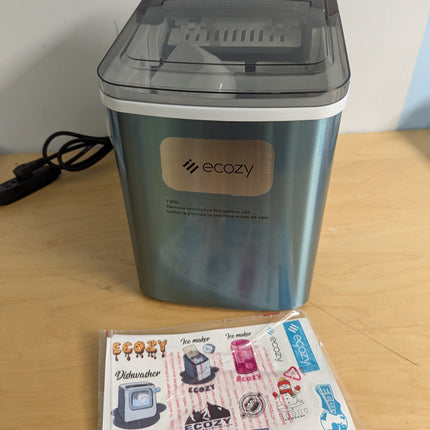 ecozy Portable Ice Maker Countertop, 9 Cubes Ready in 6 Mins, 26.5 lbs in 24 Hou