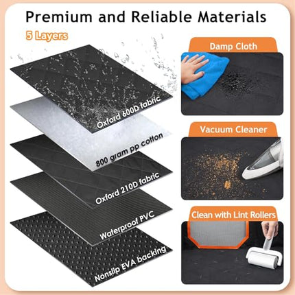 ITNAST XL Dog Seat Cover for Truck with Flip Up Rear Seats, Waterproof Dog Floor