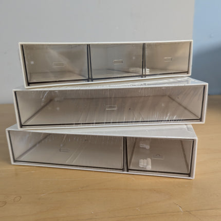 MOKKHNB 3pcs Multipurpose Desktop Storage Box Multi Organizer for Office and Pla