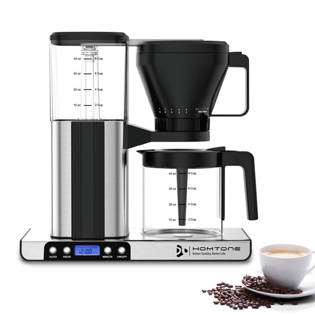Homtone 8 Cup Coffee Maker-Programmable Brewer Meet SCA Standards:4-6 Mins Adjus
