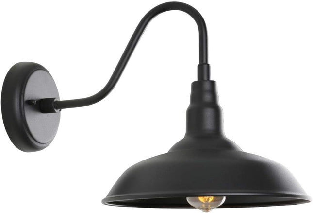 GOALPLUS Black Barn Lights Outdoor for Farmhouse, 10 Inch Dome Exterior Goosenec