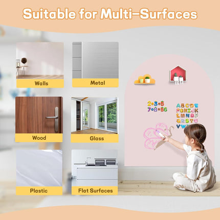 Magnetic Chalkboard Wall Decal 40"x32" - Upgraded Adhesive, Includes Wipe Cloth,