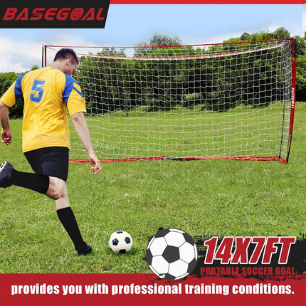 BaseGoal Soccer Goal,Soccer Net,Soccer Goals for Backyard,with Bow Frame,Collaps