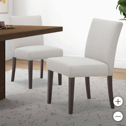 2 pack cream upholstered dining chair