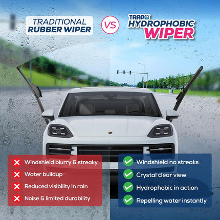 26 Inch Silicone Windshield Wiper - All-Season Wiper Blades with Hydrophobic Coa