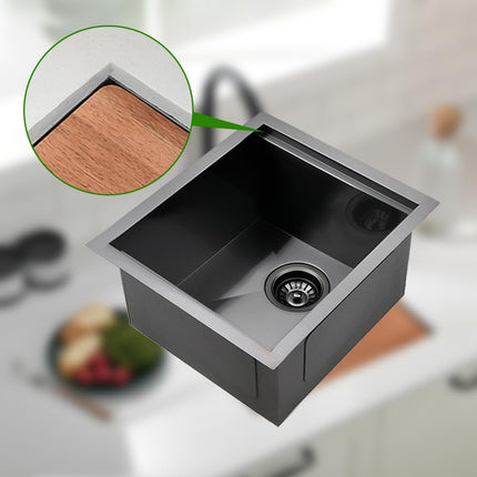 15 Inch Black Undermount Bar Sink, Swift Horse 15x17 Inch 16Gauge Black Stainles