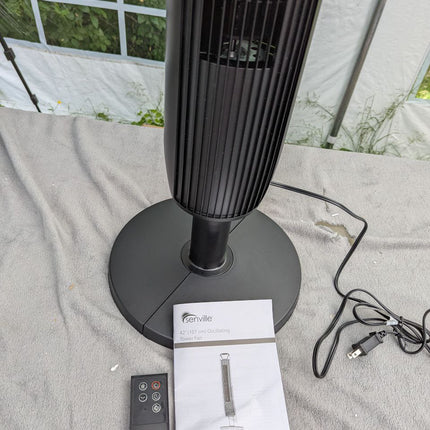 Senville 42" Oscillating Tower Fan for Bedroom, Remote, Bladeless, Quiet, 3 Mode
