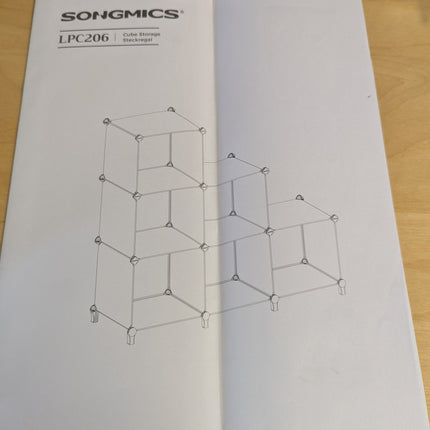 SONGMICS 6 Cube Storage Organizer, DIY Closet Shelf, Plastic Clothes Organizer,