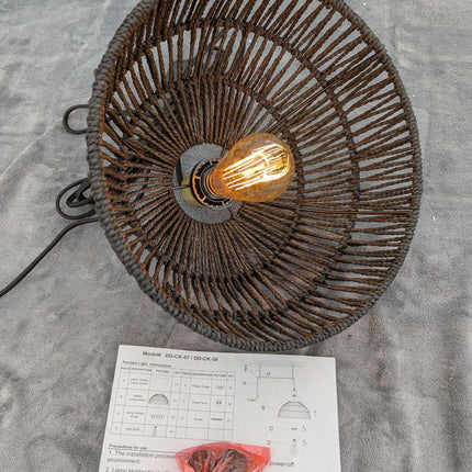 Plug in Pendant Light, Hanging Lights with 15ft Cotton Cord & Stepless Dimming S