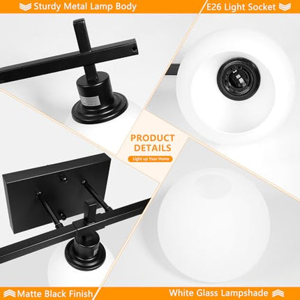 4-Light Modern Vanity Lighting Fixtures, Bathroom Wall Mounted Vanity Light,Blac
