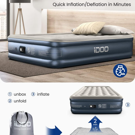 iDOO Inflatable Bed Mattress with Built-in Pump, Quick Self-Inflating/Deflation