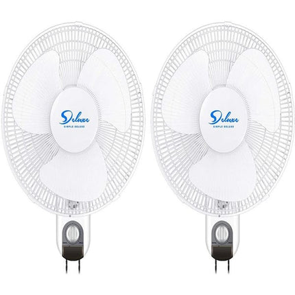 Amucolo 2 Pack 16 in. Indoor White Wall Mount Fan with Adjustable Tilt and Quiet