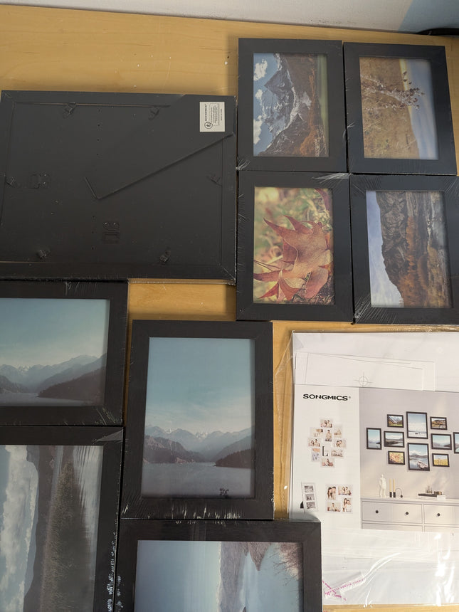 SONGMICS Picture Frames, Collage Picture Frames Set of 10, Two 8x10, Four 5x7, F