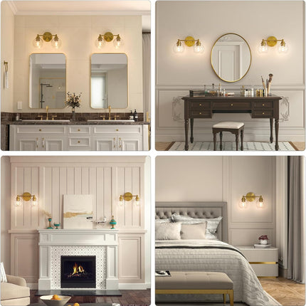 VONLUCE Bathroom Light Fixtures, 2-Light Bathroom Lights Over Mirror with Globe