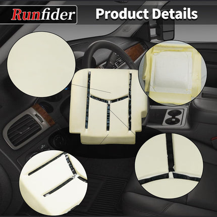 Runfider Driver Side Bottom Replacement Seat Foam Cushion Seat Foam Pad Compatib