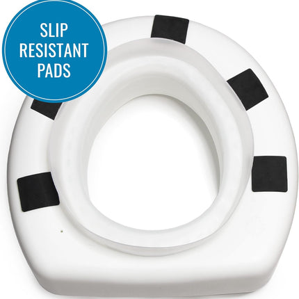 HealthSmart Raised Toilet Seat Riser That Fits Most Standard Bowls for Enhanced