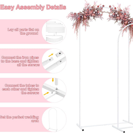 Metal Arch Backdrop Stand Wedding Balloon Arch Stand Set of 2 (5FT,6FT) for Indo