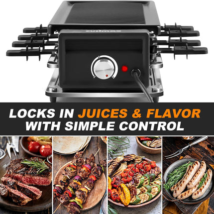 CUSIMAX Raclette Grill Korean BBQ Grill, Portable Raclette Table Grill Electric