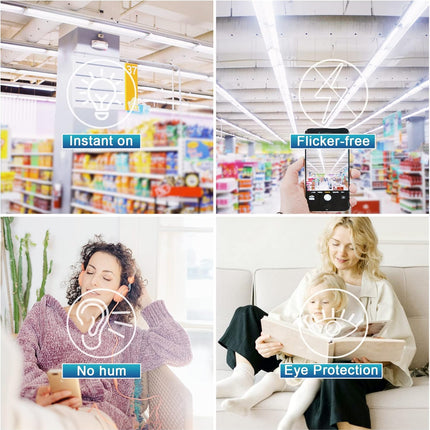 Marxlait 24 Pack T8 LED Bulbs 4FT, 6000K Daylight White, 40W Equivalent, Ballast