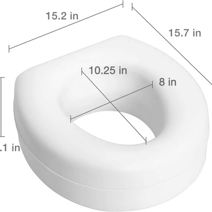 HealthSmart Raised Toilet Seat Riser That Fits Most Standard Bowls for Enhanced