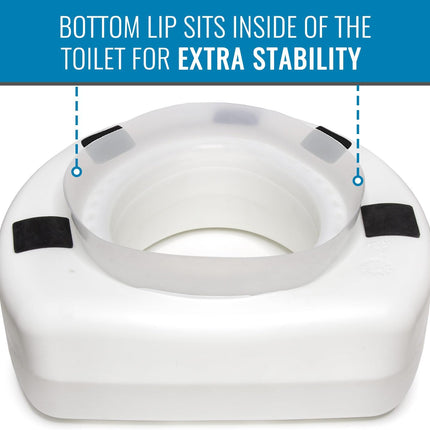 HealthSmart Raised Toilet Seat Riser That Fits Most Standard Bowls for Enhanced