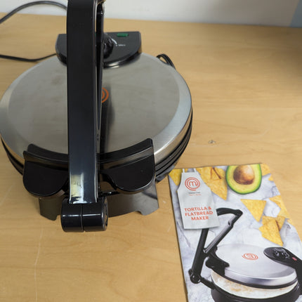 MasterChef Electric Tortilla Maker- Homemade Flatbread, Pitas, Bread, Tortillas-
