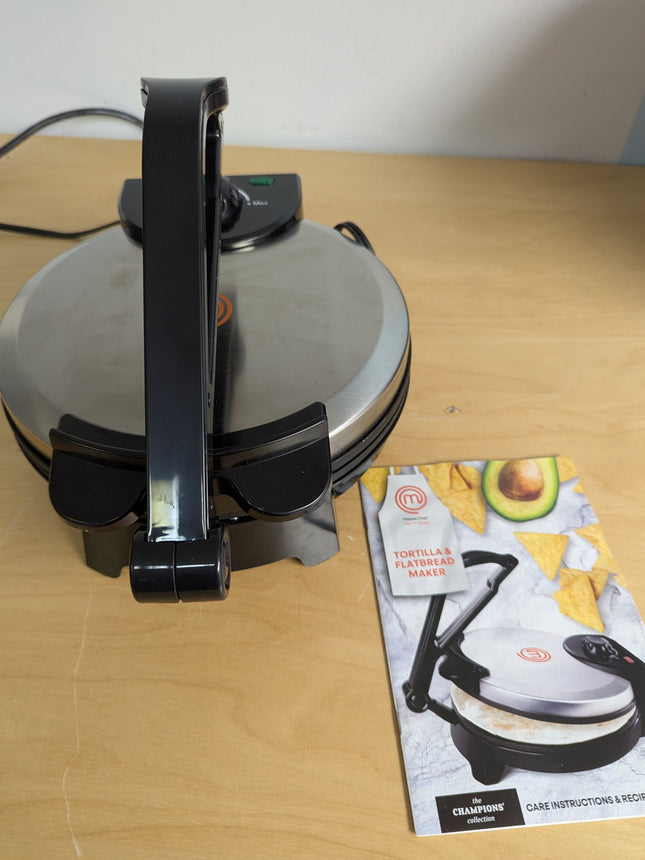 MasterChef Electric Tortilla Maker- Homemade Flatbread, Pitas, Bread, Tortillas-