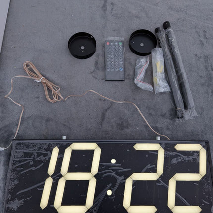 CHKOSDA 18''Digital Wall Clock,Large LED Wall Clock with 6” Numbers, Remote Cont