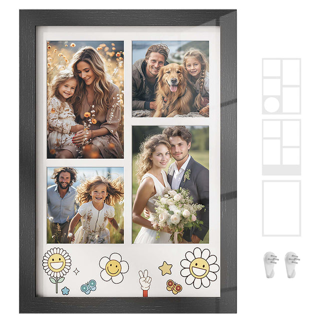 SONGMICS A4 Picture Frames Collage, 4x6 Multi Photo Frame, 8.5x11, 8x12 or 4x4 P