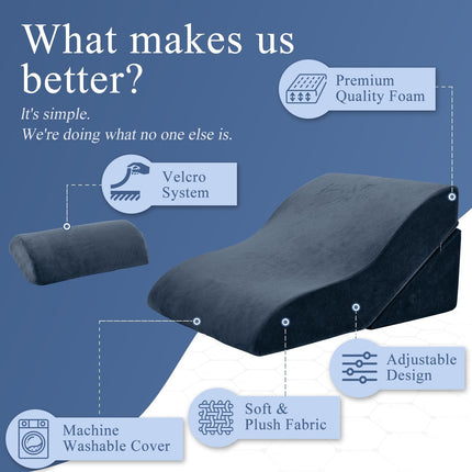 Axelrod Bed Wedge Pillow Set Foam | Adjustable Pillows for Back, Leg and Knee Pa