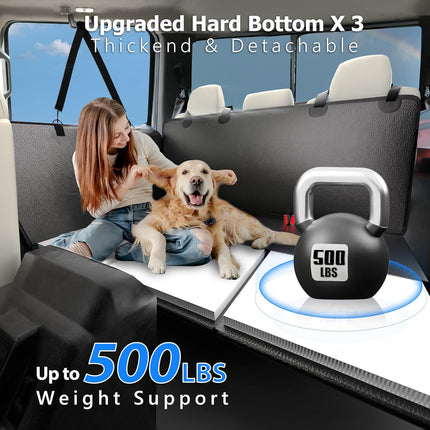 XL Truck Back Seat Extender for Dogs, Upgraded Anti-Scratch PU Leather, Dog Car