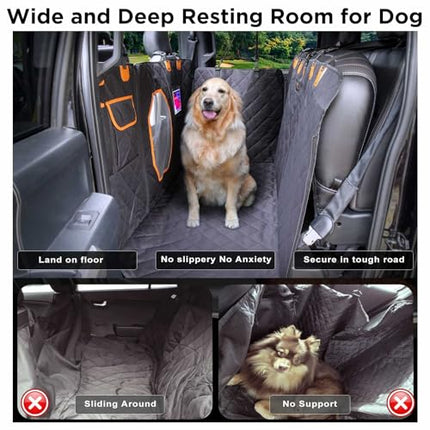 ITNAST XL Dog Seat Cover for Truck with Flip Up Rear Seats, Waterproof Dog Floor