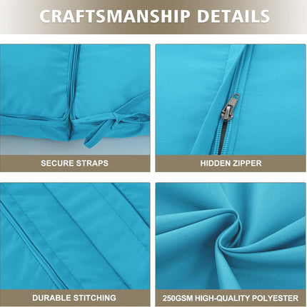 Ottowood High Back Outdoor Chair Cushions Set of 2-44''x20'' Patio Dining Chair