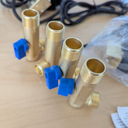 QWORK Automatic Timed Condensate Drain Valve, 4 Pack 1/2" Ac110v 2-Way Direct-Ac