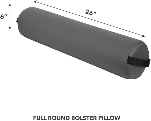ForPro Full Round Bolster Pillow, Cool Grey