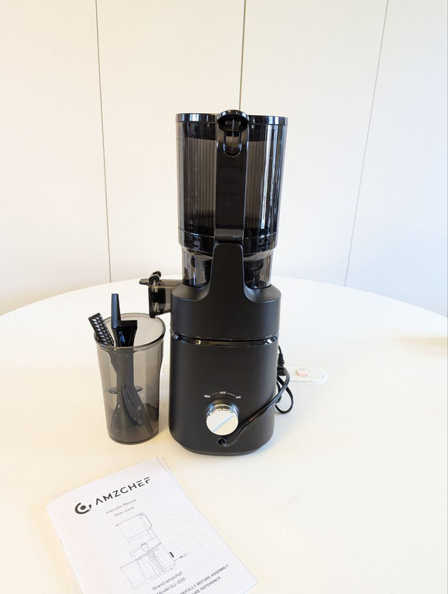 AMZCHEF 5.3 Inch Automatic Juicer Machine, Cold Press Juicer for Whole Fruits an