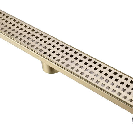 Nicmondo Linear Shower Drain 24 Inch, Bathroom Rectangular Floor Drain with Remo