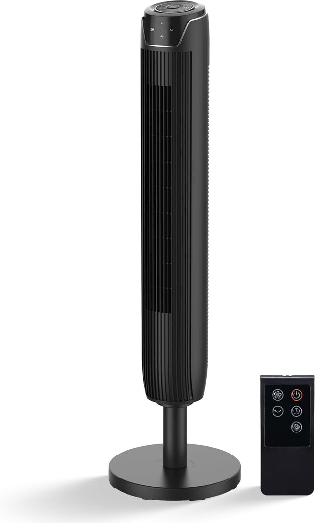 Senville 42" Oscillating Tower Fan for Bedroom, Remote, Bladeless, Quiet, 3 Mode