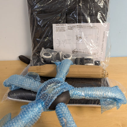 BWE Black Contemporary Ergonomic Adjustable Height Swivel Faux Leather Desk Chai