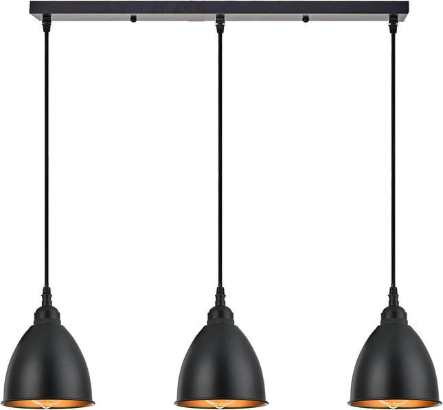 Terleenart 3-Lights Kitchen Island Pendant Light,Industrial Farmhouse Hanging Ch