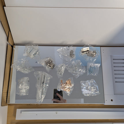 kleankin Medicine Cabinet with 2 Mirror Doors and 2 Bottom Doors 23.6 x 21.7-in