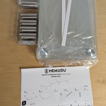 Hemudu Dual Monitor Stand -Adjustable Length and Angle Dual Monitor Riser, Compu